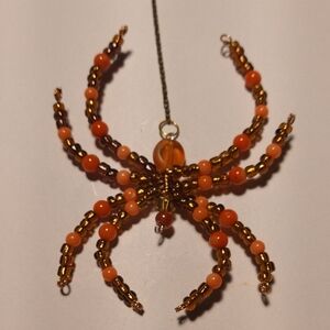 Hand Crafted Orange Beaded Spider